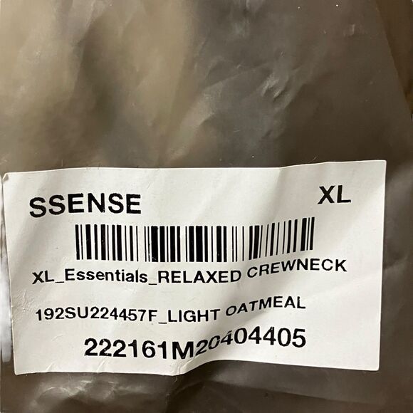 Fear of God Essentials Sweatshirt Mens XL Grey Oatmeal Mockneck Back Logo Baggy - Picture 9 of 11